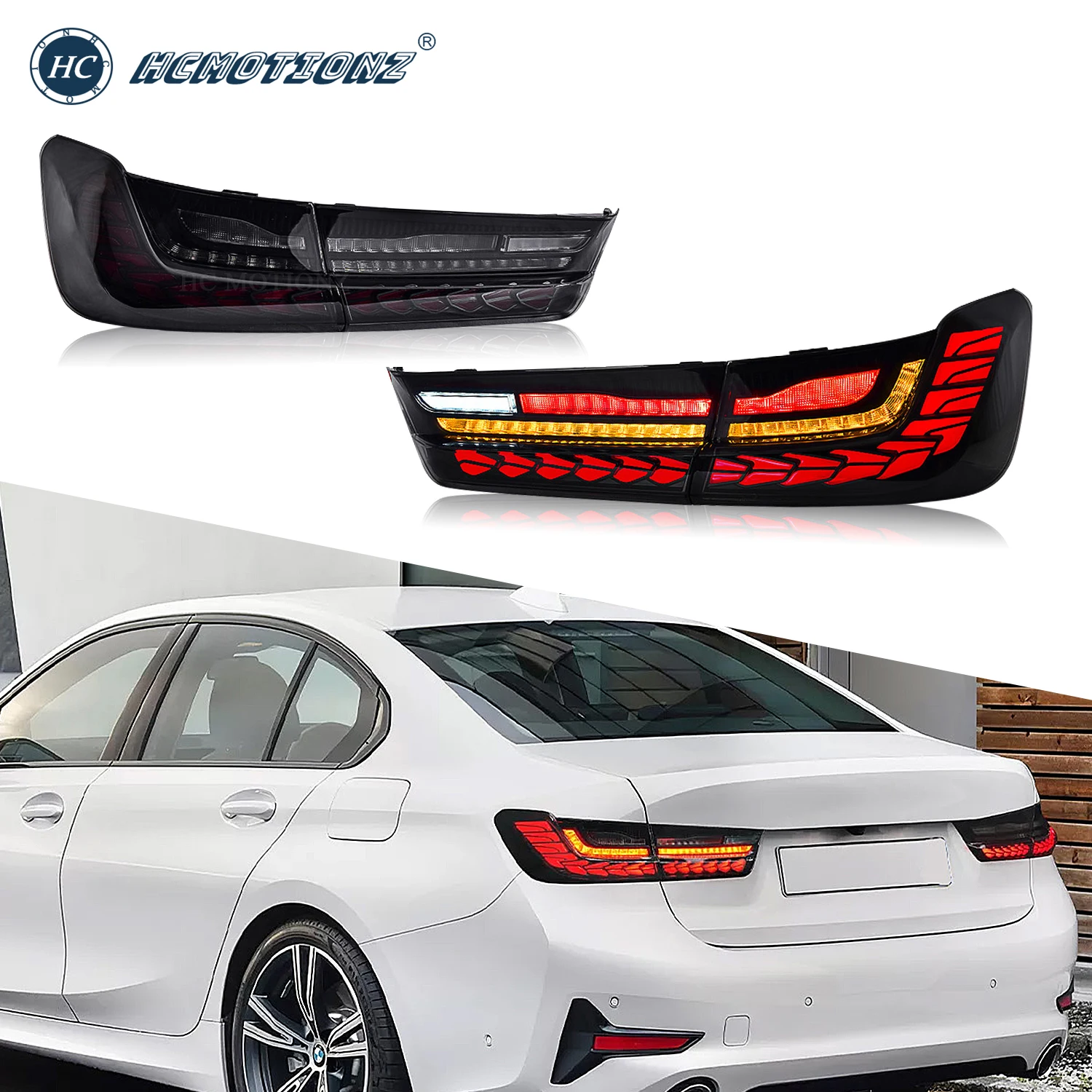 

HCMOTIONZ Ship US 3 Series LED Tail Lights M340i 330e 330i M 325Li G80 M3 G28 DRL Animation Rear Lamps For BMW G20