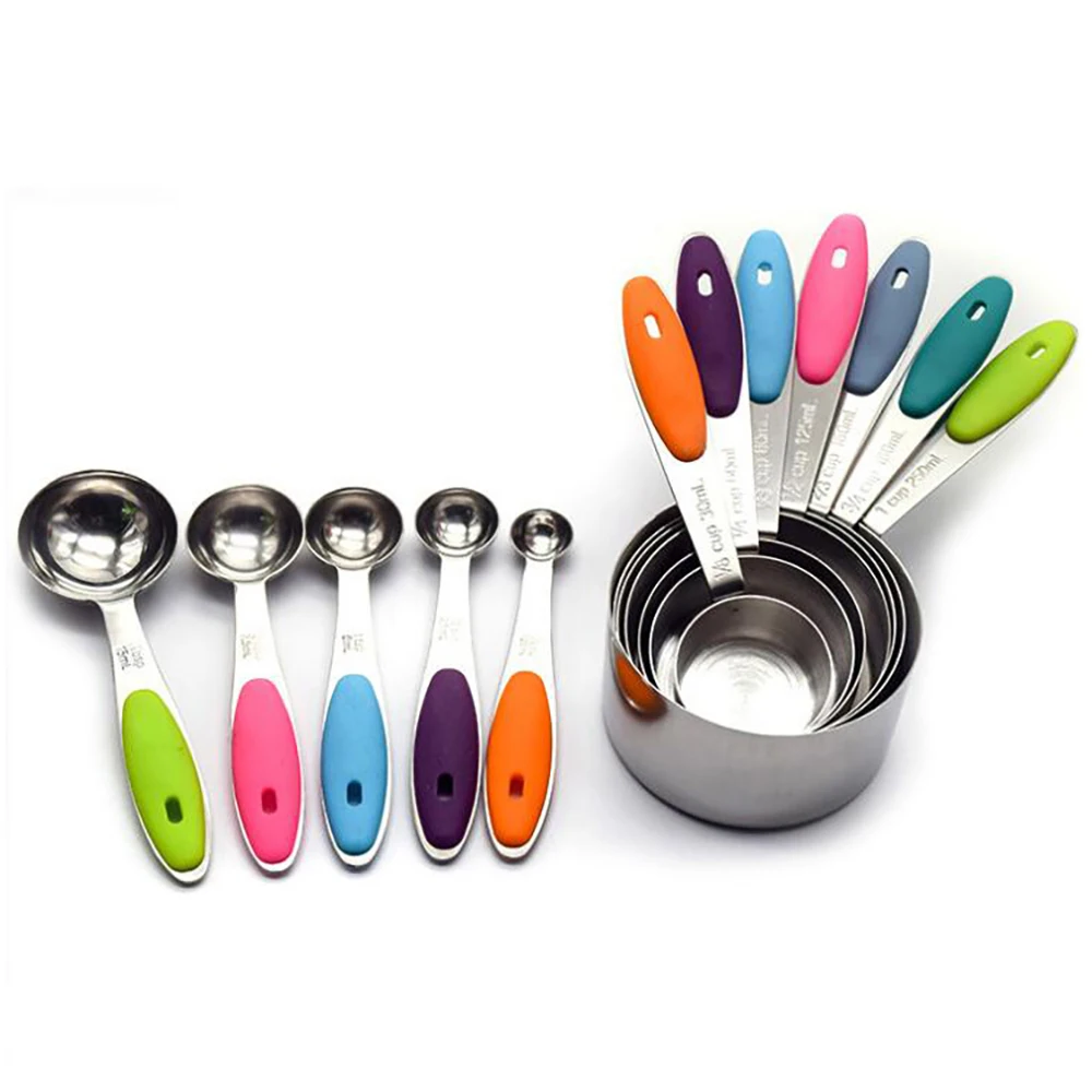 

12 Piece Measuring Cups and Spoons Set in Stainless Steel 201