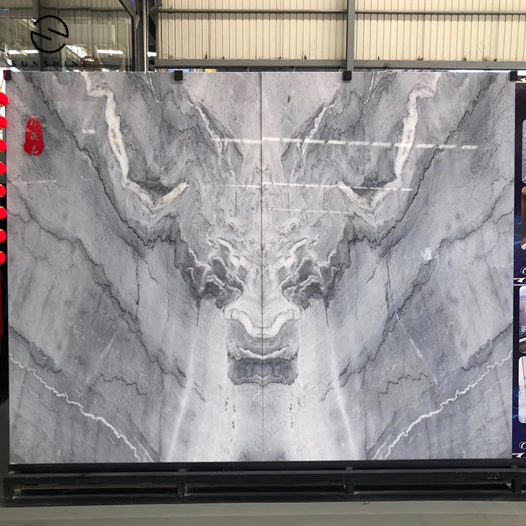 Luxury Bruce Grey Marble Slabs for TV Wall Back Ground  Cut to Size Wall Tile