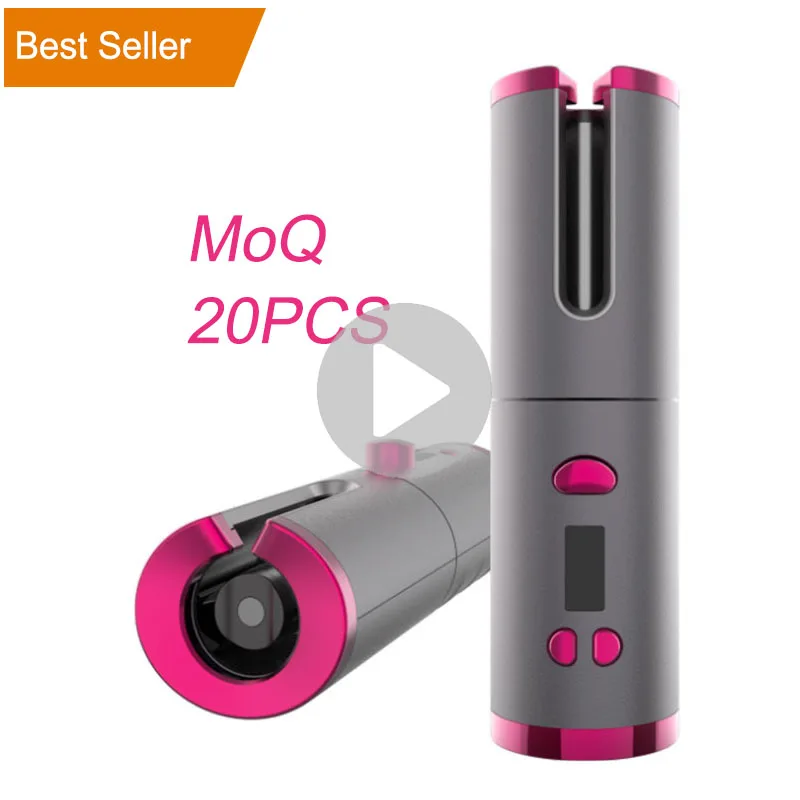 
Private Label Mini Usb Rechargeable Auto Cordless Rotating Magic Hair Curling Iron Wireless Electric Automatic Hair Curler 