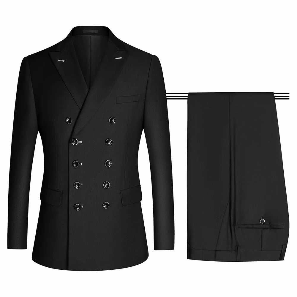 

Wholesale Custom Made men blazer Black Best Brands Wedding Men's Suits 2 Pieces