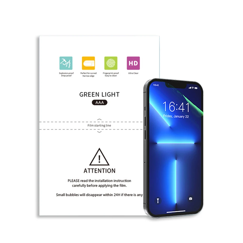

OEM Anti Blue Green Light Ray 120X180Mm Eyes Protective Hydrogel Tpu Soft Screen Protector Films For Phone Cutting Machine