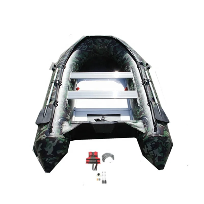 

3 years warranty time aluminum floor special size inflatable pvc boat, Grey and dark grey