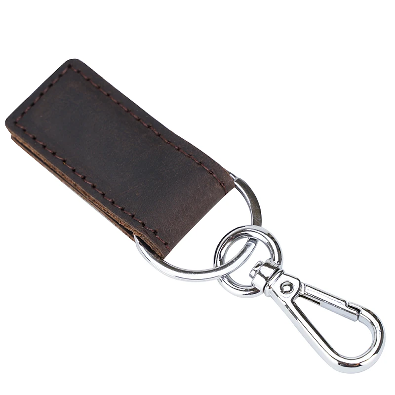 

Free Shipping Drop Shipping Tiding Custom Logo Genuine Crazy Horse Leather Money Clip Keychain key Holder Key Ring