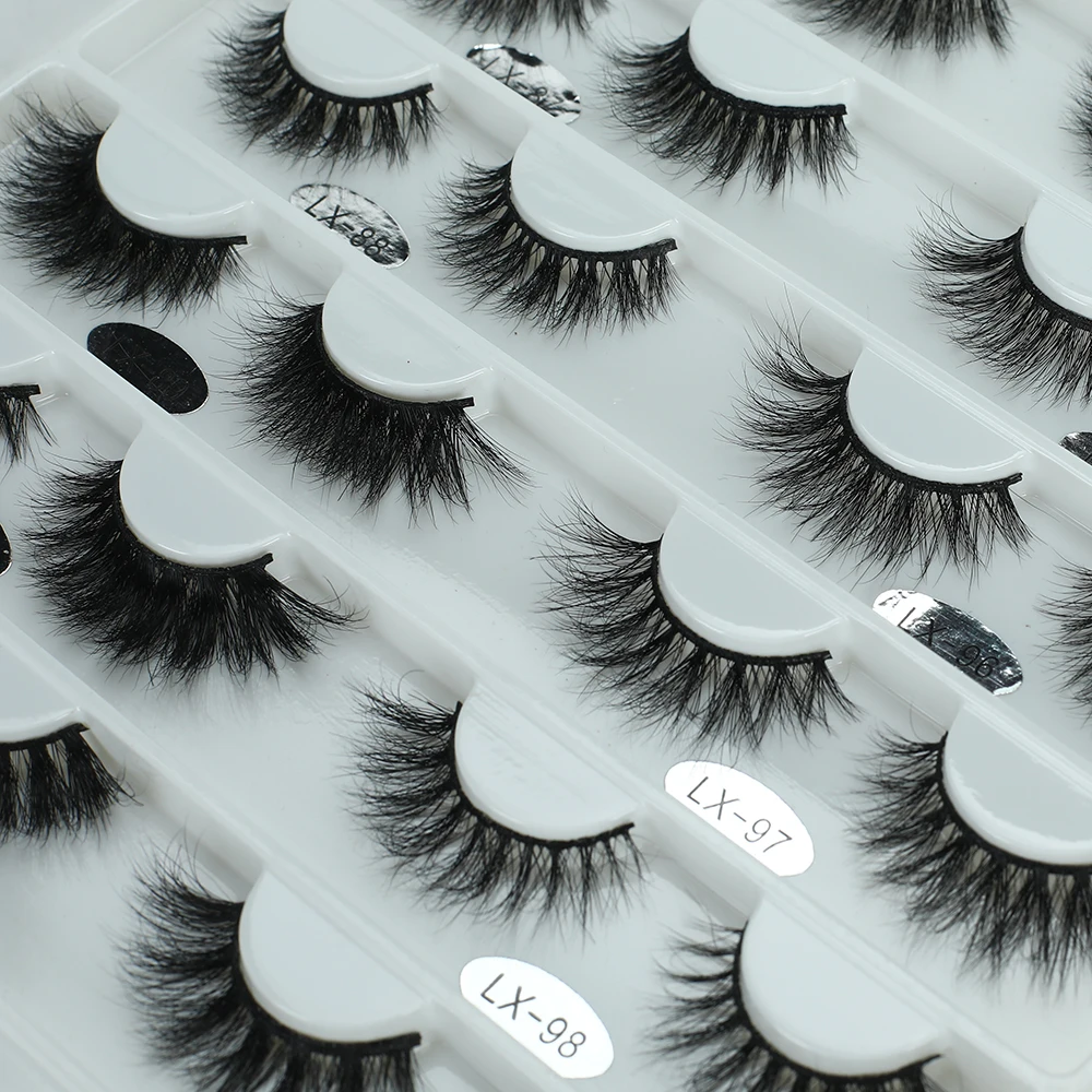 

fluffy mink eyelashes private label with Individual 3D Mink Eyelash nature style LX lashes, Black color
