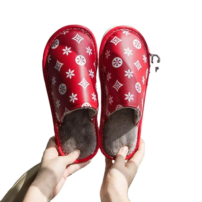 

2021 Autumn and Winter Cotton Slippers Fur Home Warm Thick Bottom Indoor Cotton Shoes men Slippers Fluffy warm Slippers, White/red/black/brown/bicolor