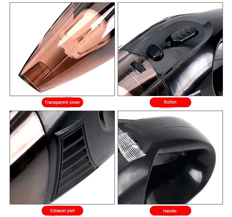 Portable powerful With High Suction mini 12v dust wet dry handheld car vacuum cleaner