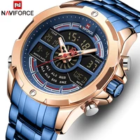 

NAVIFORCE 9170 New Watch Men Military Sport LED Digital Quartz Wristwatch Date 30M Waterproof Steel Strap Relogio Masculino