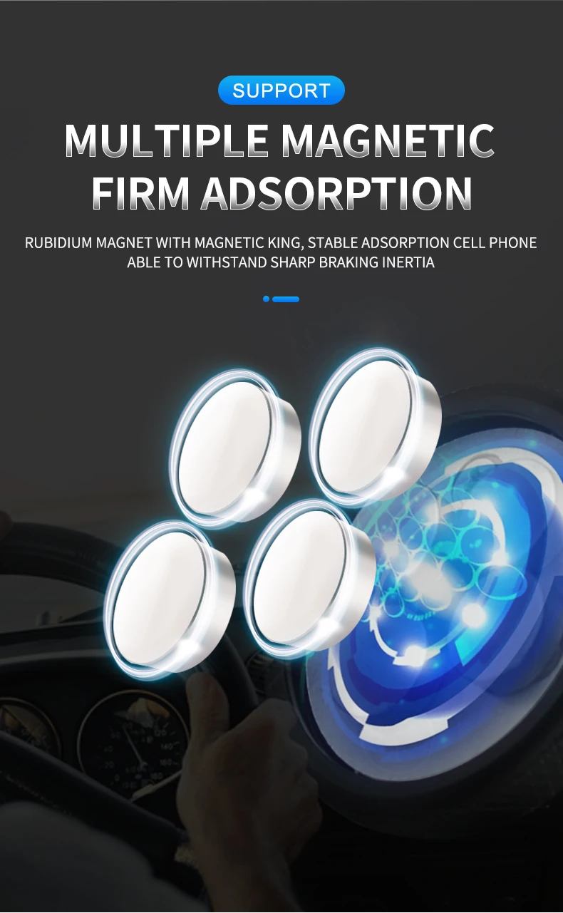 
2020 Aluminum alloy car mount magnetic mobile phone holder for Instrument desk 