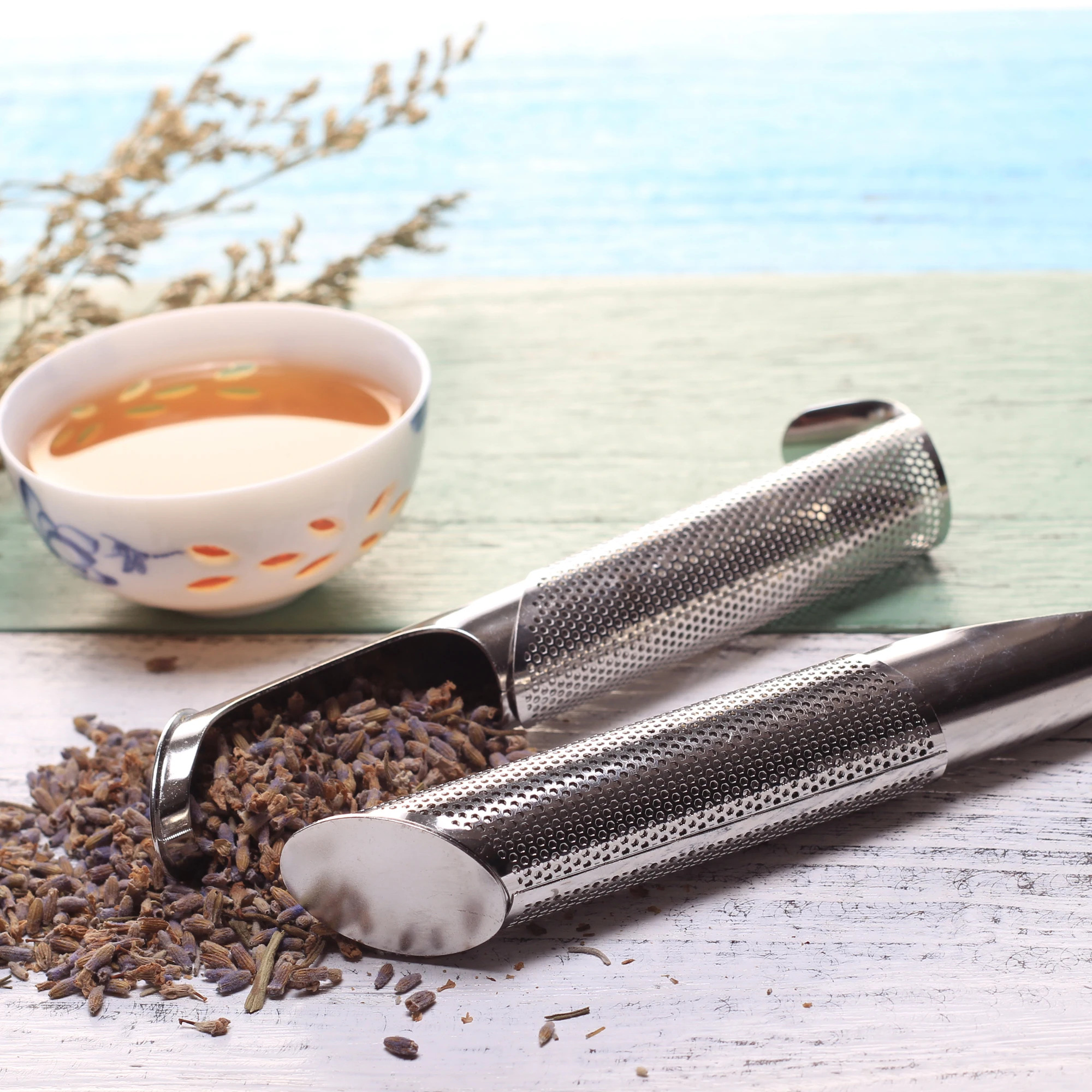 

Stainless Steel Flower Tea Stick Infuser Loose Leaf Tea Tube Filter, Silver