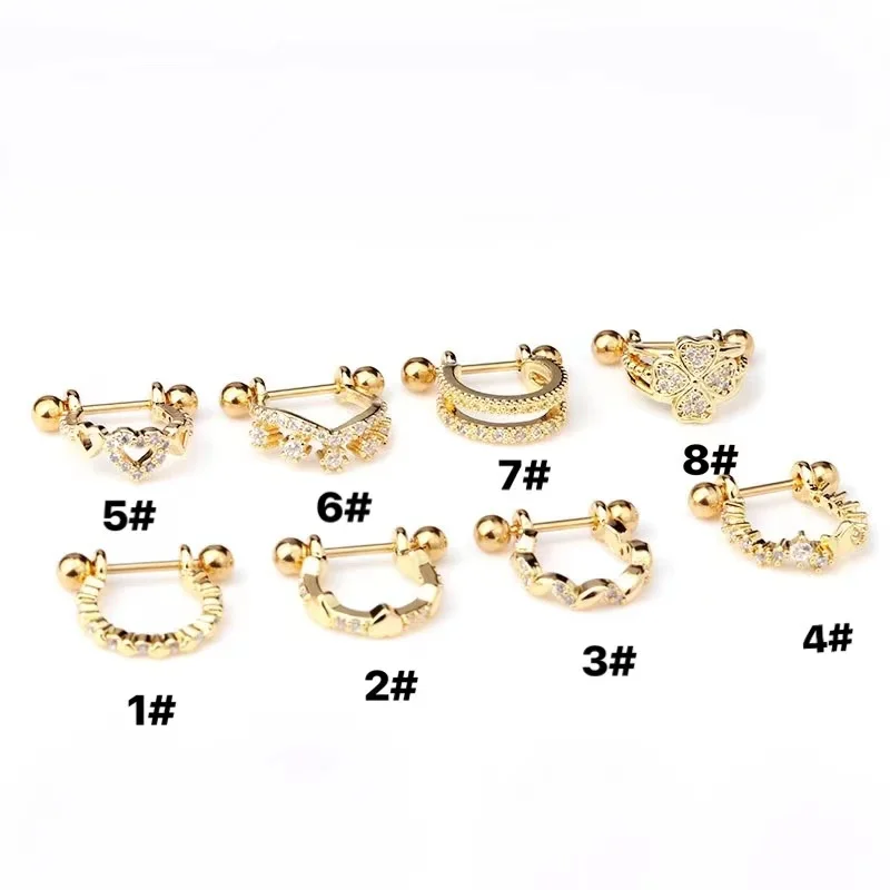 

New 20g CZ Diamond Conch Hoop Earring Orbital Piercing Cartilage Earring Lobe Piercing Hoops Nipple Ring