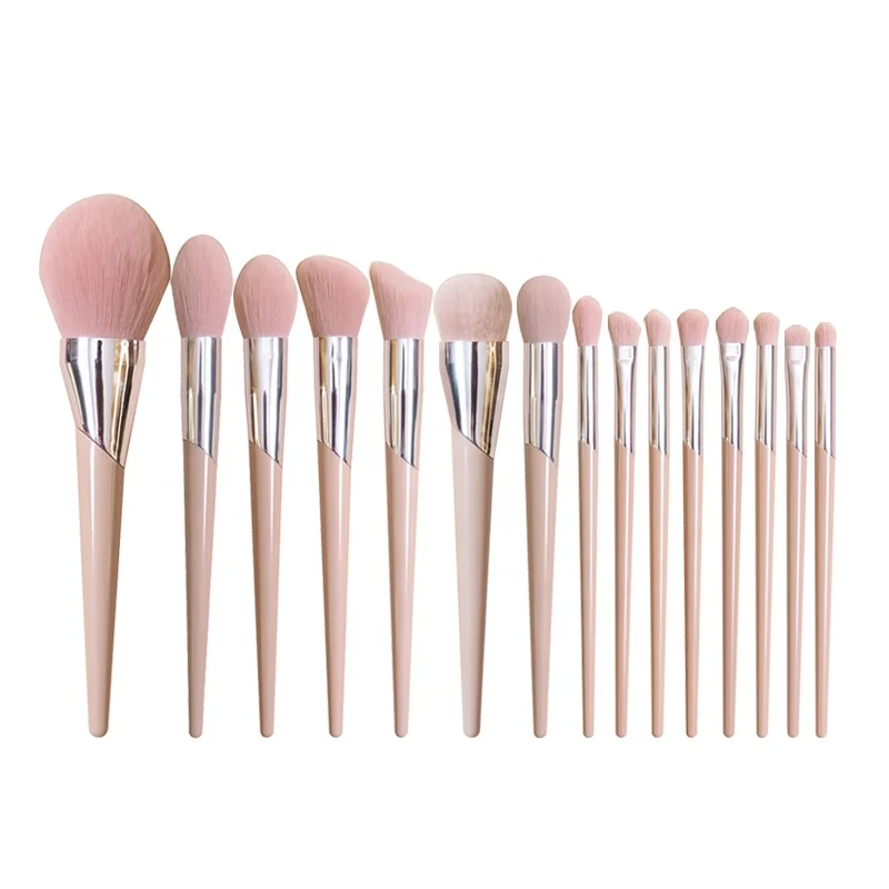 

Fashion Cosmetic Brushes Nude Pink Powder Blusher Custom Makeup Brush Soft Hair Makeup Brush Set For Beauty