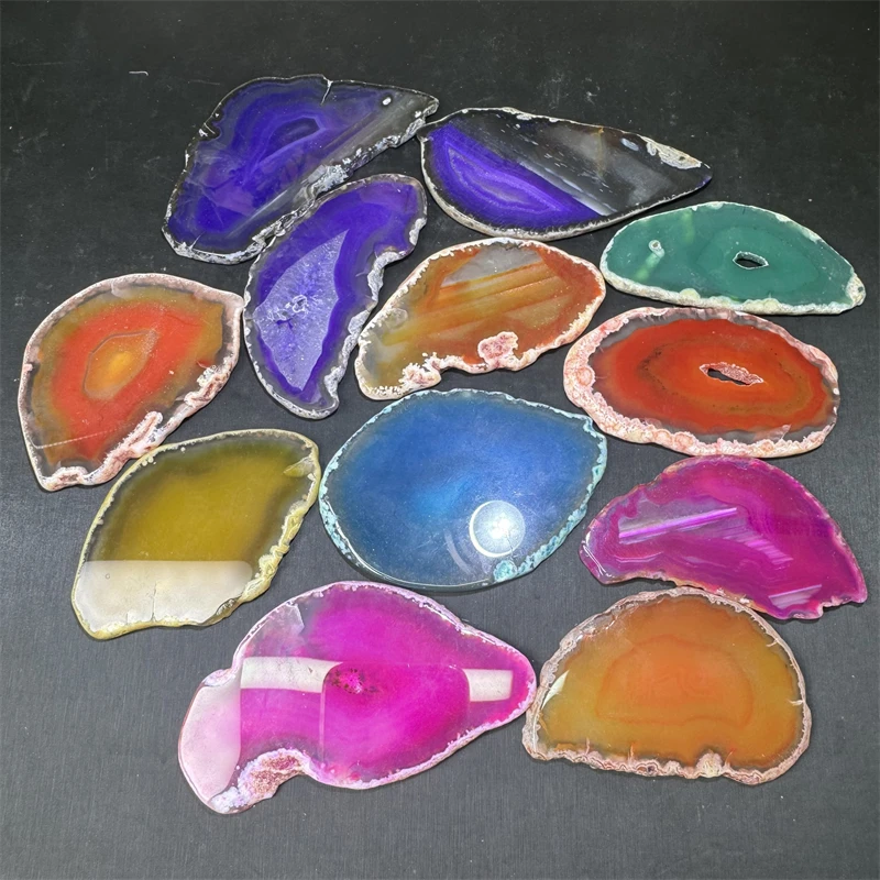 Wholesale Bulk Polished Quartz Crystal Natural Healing Stone Rainbow Agate Slice for Decoration
