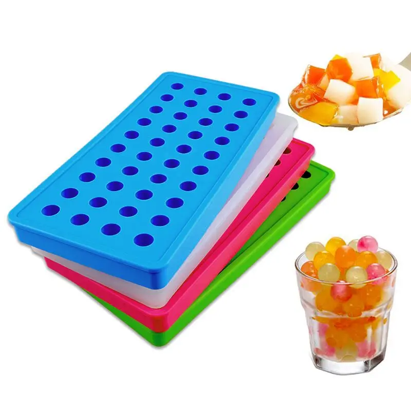 

Food Grade Highly Quality Collapsible 40 Grid Mini Ball Square Shape Silicone Ice Ball Mold For Coffee Whisky, Pink,blue,green,white