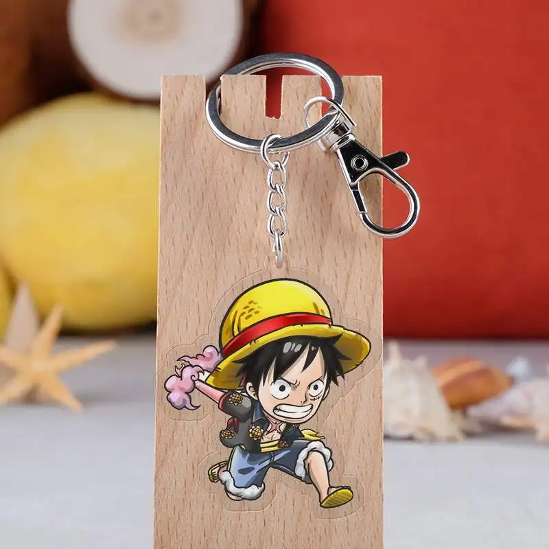 10 Design High Quality Double Side Transparent Acrylic Luffy Keychains ...