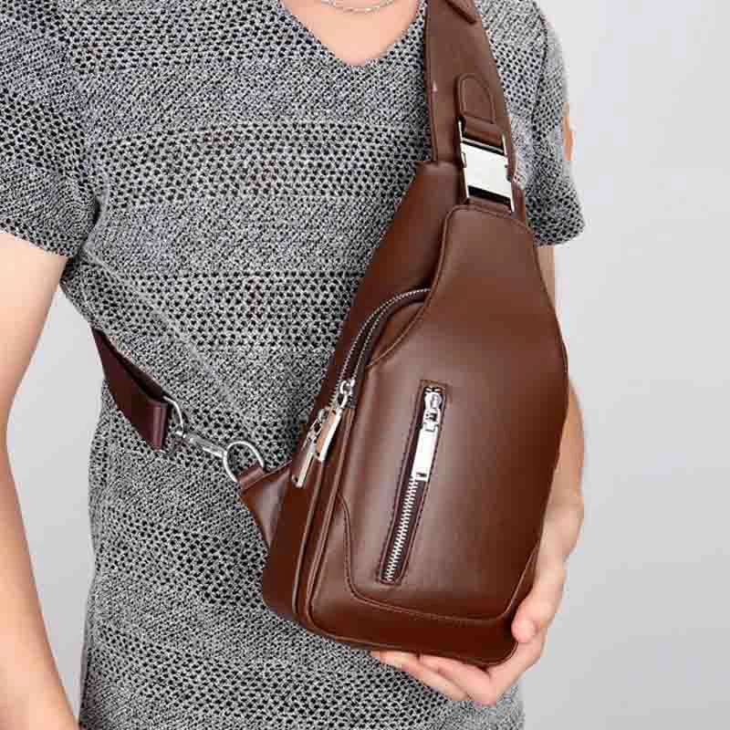 

New Trendy PU Leather Waterproof Casual Fashion Sports Waist Bag Fanny Pack Chest Bag For Unisex