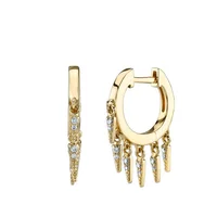 

LOZRUNVE Fashion 925 Sterling Silver Gold Fringe Hoop Earring Jewelry