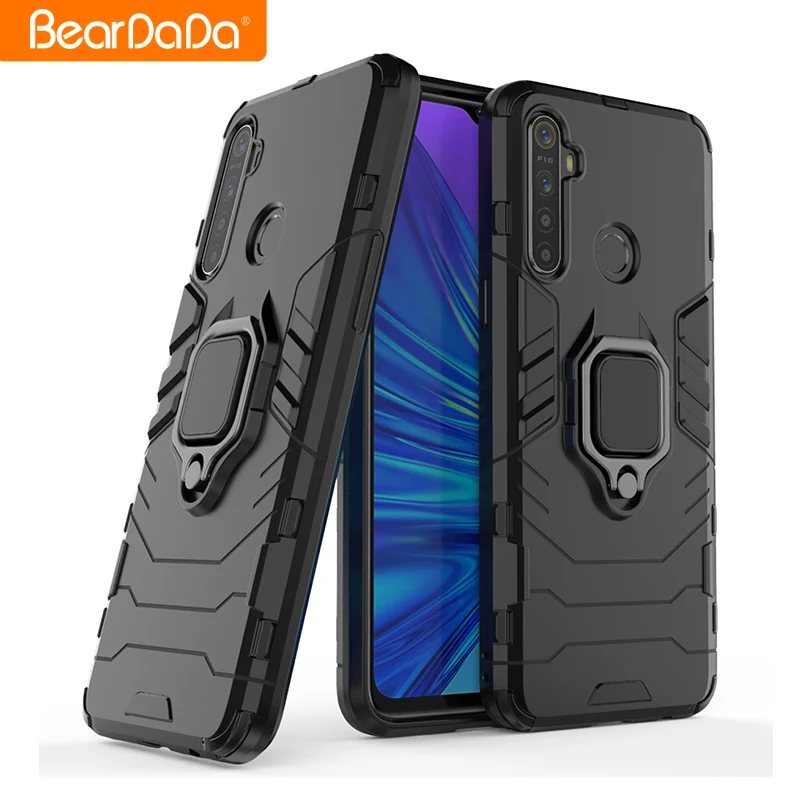 

factory wholesale price full protective Magnetic Car phone Cases back Covers with ring Phone Holder 360 Degree for oppo realme 3