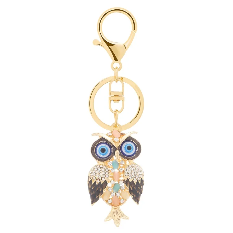

China factory wholesale big eyes image owl bag accessories with key chain
