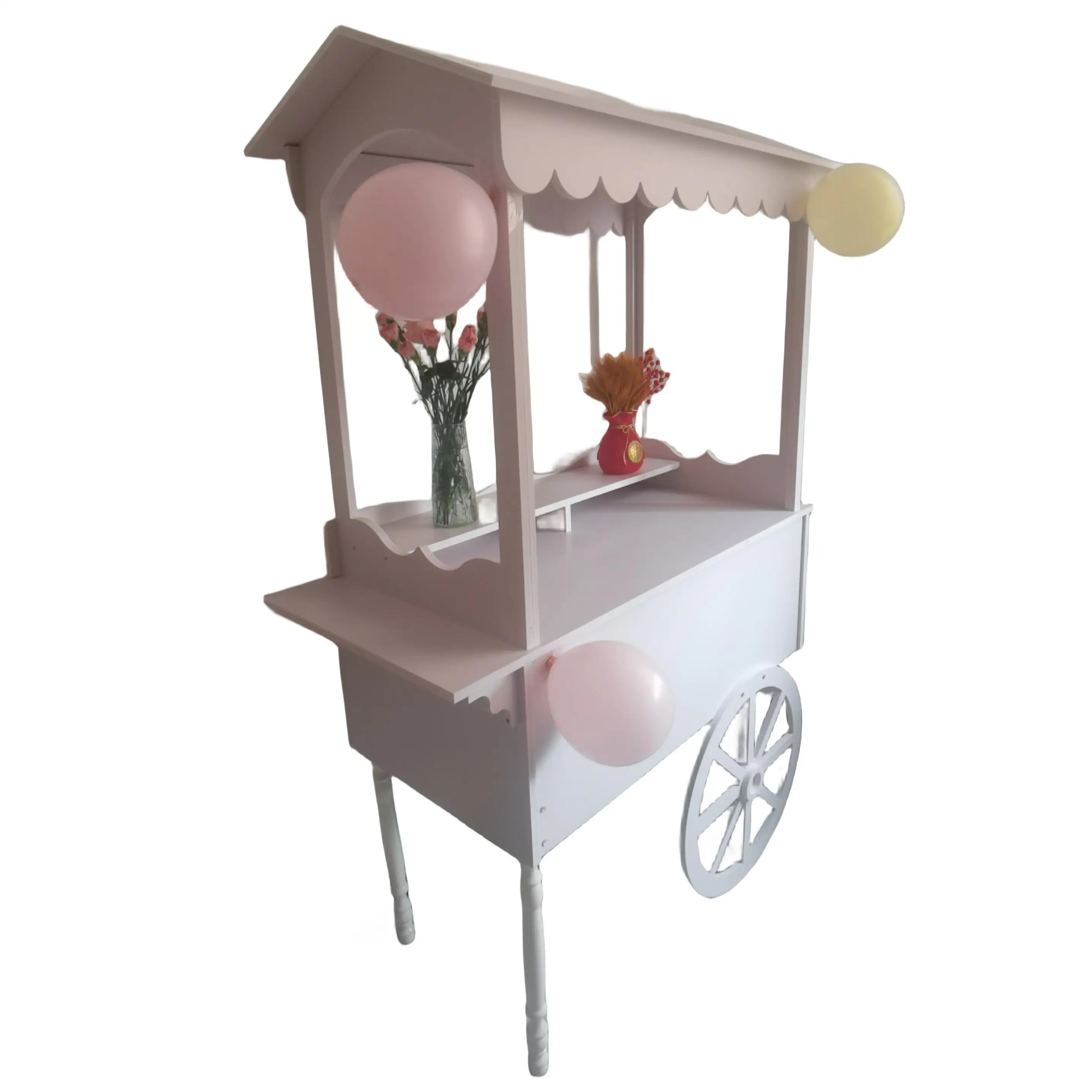 2025 New Style Customized Flower Candy Car Carts With Wheels for Wedding Children Christmas Dessert Party Decoration