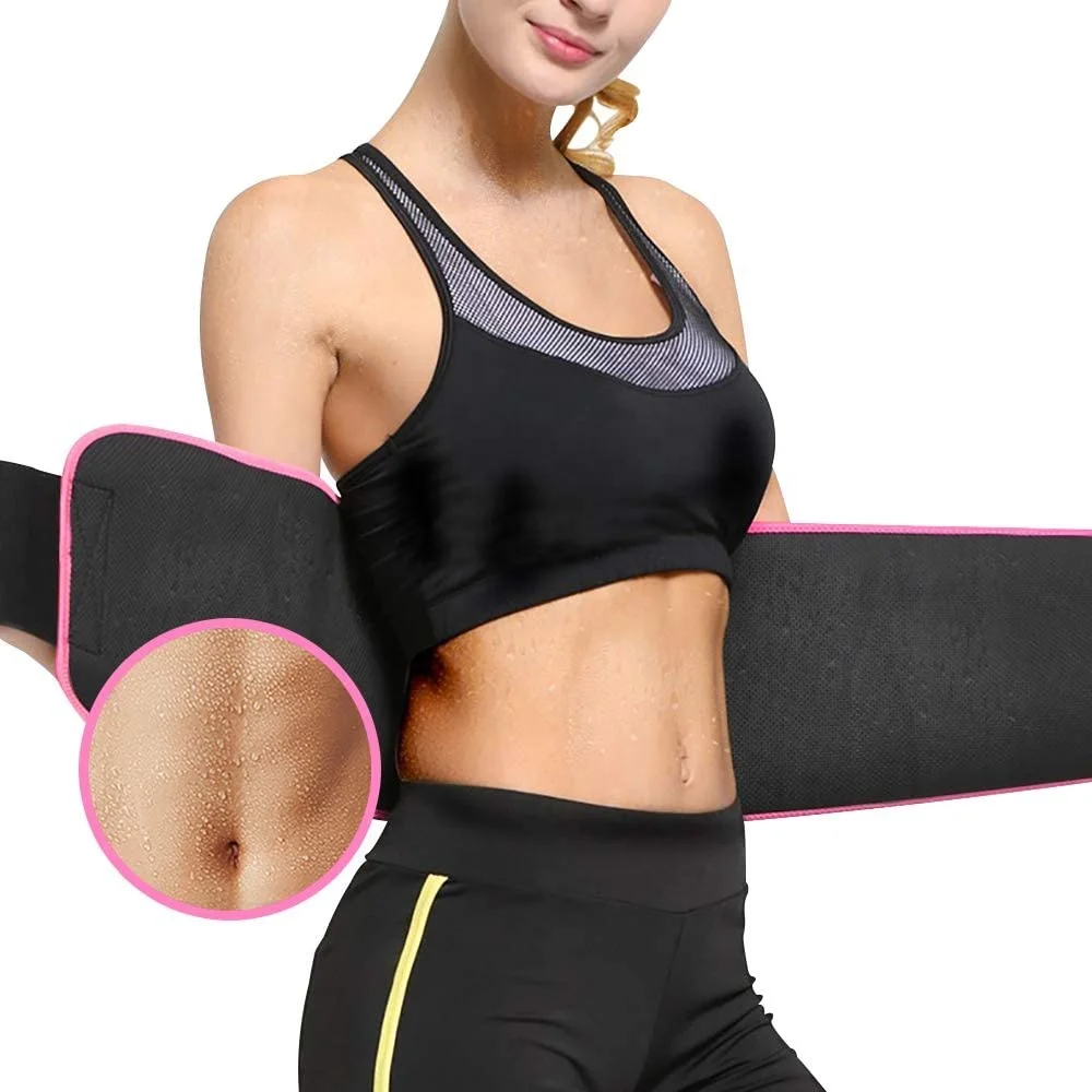 

Unisex Premium Sweet Waist Trimmer Sweat Pro Series Waist Trainer Belt, Black/pink/yellow/blue