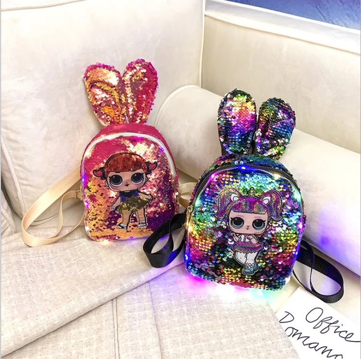 

2019 New Arrival Fashion PU Leather Mini School Bag Personalized Cute Girls Glitter Bag Reversible Shining Sequin Backpack