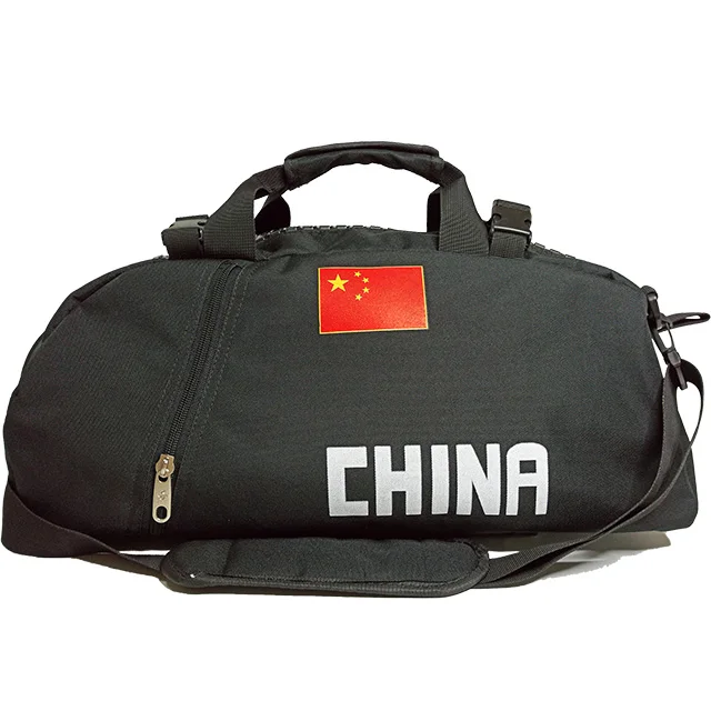 

Customized high quality waterproof nylon big zipper duffle bags hand sport bag, Black