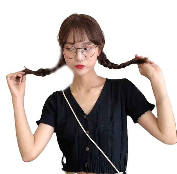 

2021 Summer New V-neck Slim Fit Short Sleeve Solid Color pullover Simple Knitwear Fashion Women's T-shirt