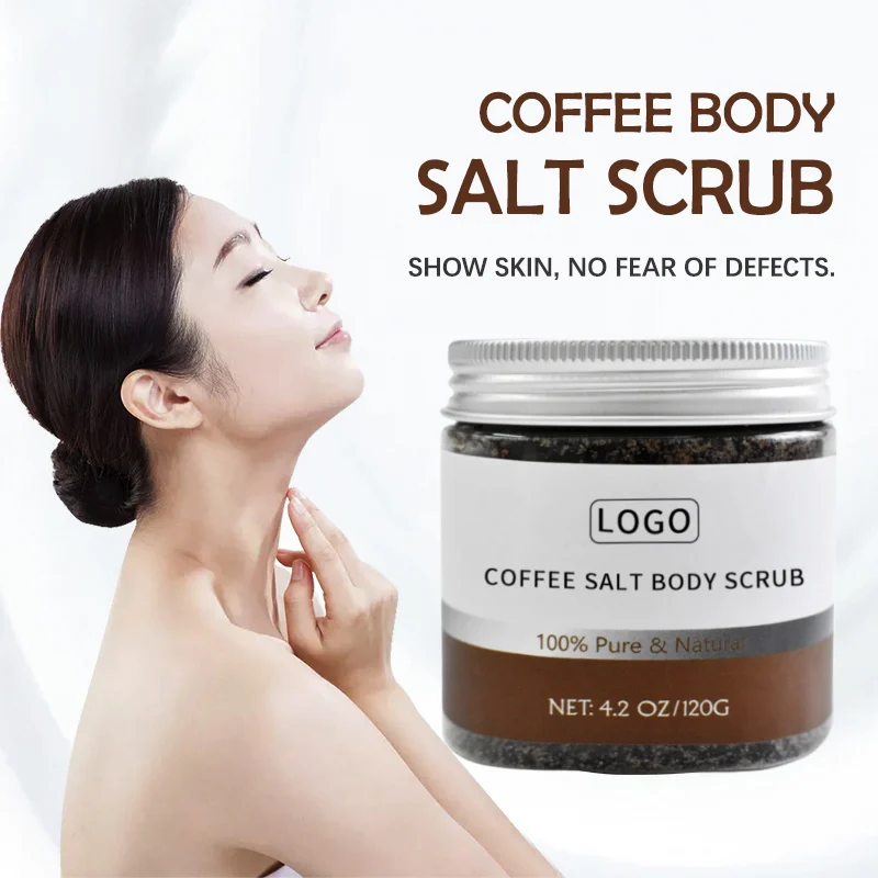 

Private Label Skin Whitening Body Scrub Smart OEM Customized Acid Face Amazon Hot Goods coffee salt body scrub, Gray