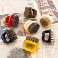 

N470 Ring Design Horse Bristle Men Shaving Brush Portable Barber Beard Brushes Salon Face Cleaning Razor Brush
