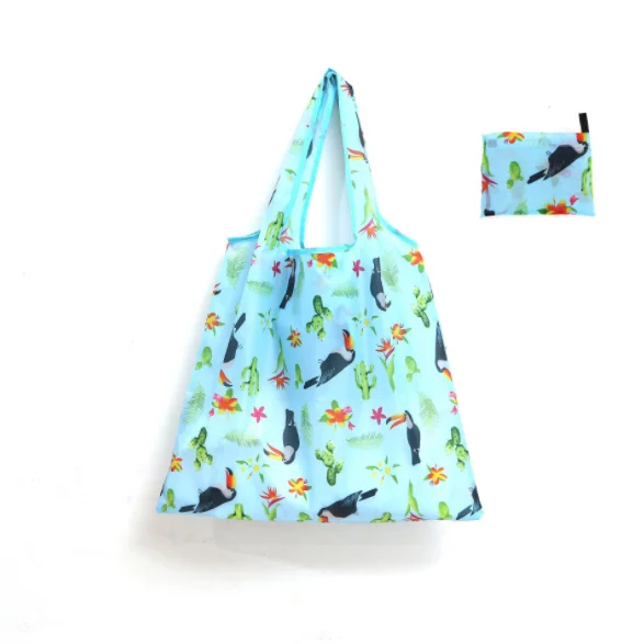 

Custom eco recycle nylon foldable grocery tote bag polyester reusable folding shopping bag, Customized color