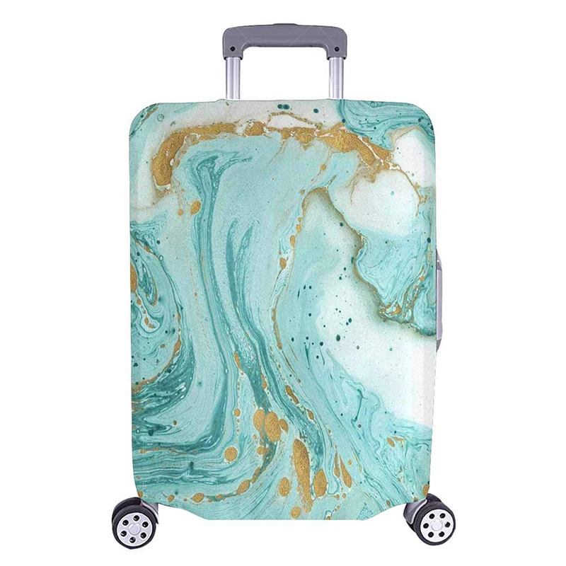 

Travel Luggage Cover Suitcase Baggage Protector Marble Stone Interestprint Abstractwhite Golden Fits 18"-21" Luggage Polyester