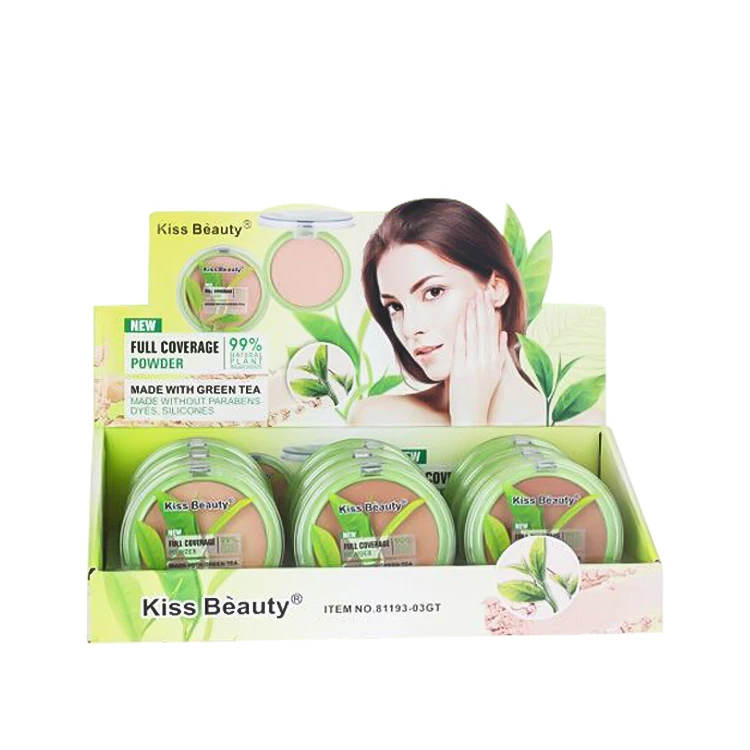 

Full Coverage Natural Green Tea Face Foundation Powder Palette, Multi-colors