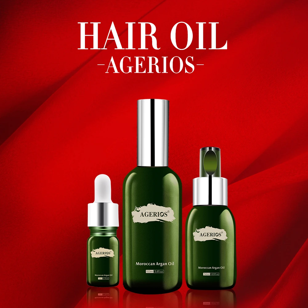 

Agerios Professional hair oil treatment private label morocco argan oil, Golden yellow