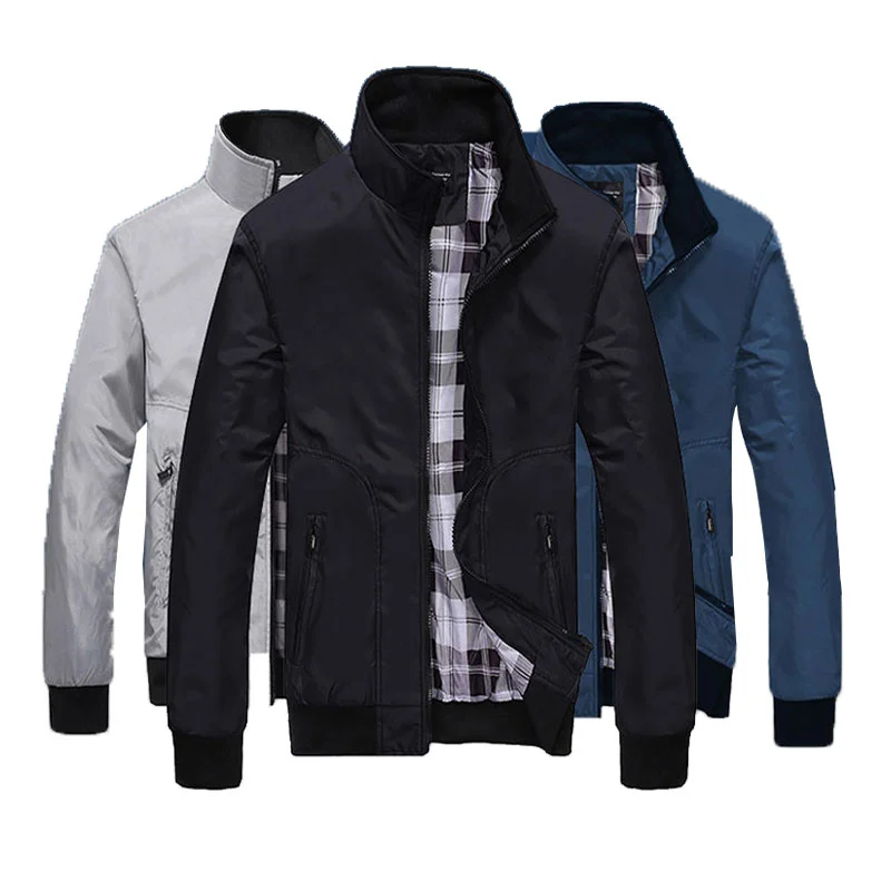 

custom brand Men's casual jacket outdoor sportswear windbreaker jacket bomber stand collar business jacket S-4XL