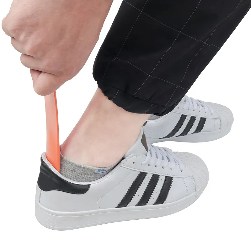 

Travel Small Shoes Horn Simple Flexible Fashion Plastic shoehorn Solid Color Easy Reach Flexible Handle Aid Slip