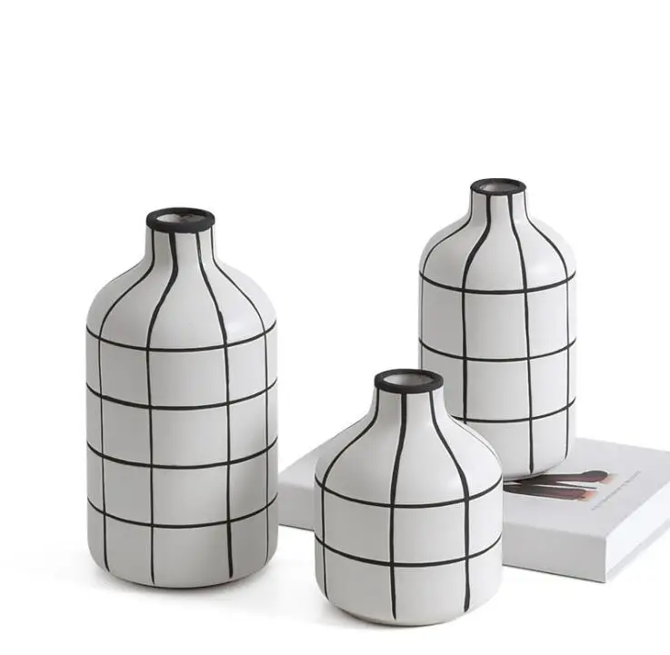 

Modern minimalist ceramic vase black and white pattern home decoration ceramic vase