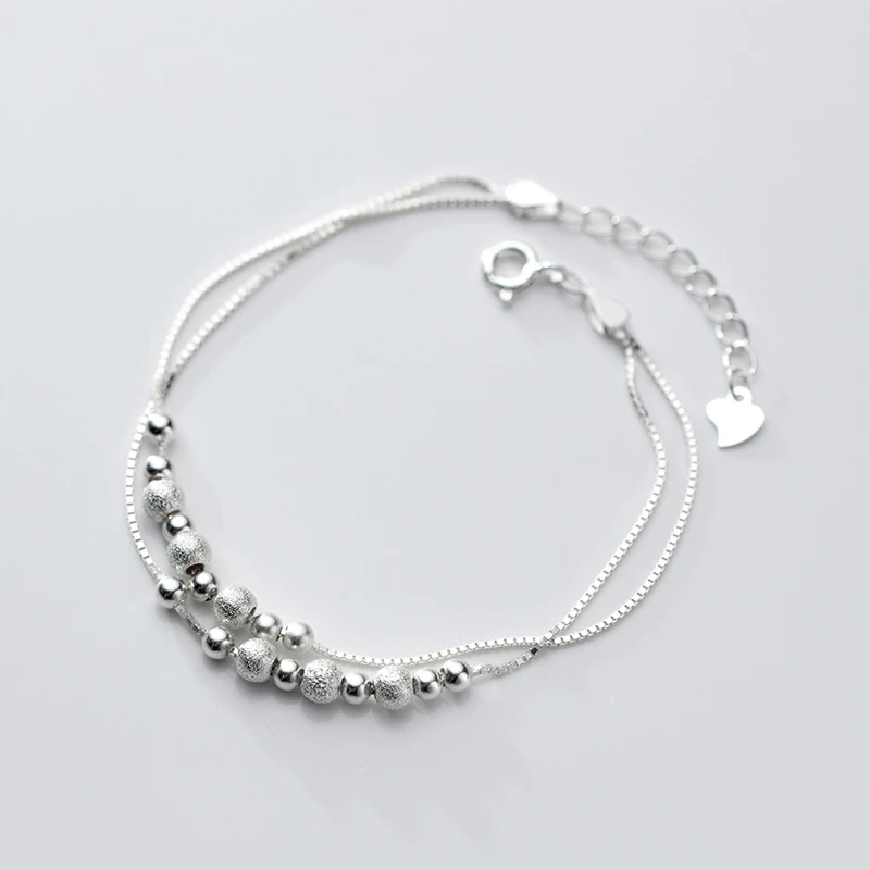 Hot 925 Sterling Silver Bracelets Box Chain Round Beads for Women Retro Wedding Party Wild Christmas Gifts Fashion Jewelry