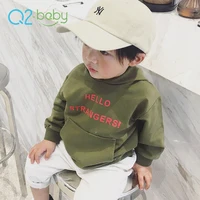 

Q2-baby Autumn Printing Green 95% Cotton Pullover Kids Sweatshirts Hoodies