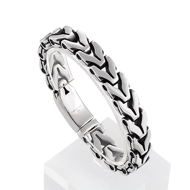 KALEN Mature Stainless Steel Fashion Jewelry Bracelets Casual Style Links Bracelet for Men