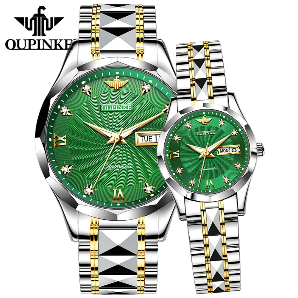 

Oupinke 3169 Lovers Waterproof Custom Logo Low MOQ High Quality Simple Luxury Original Brand Couple Men Women Mechanical Watch