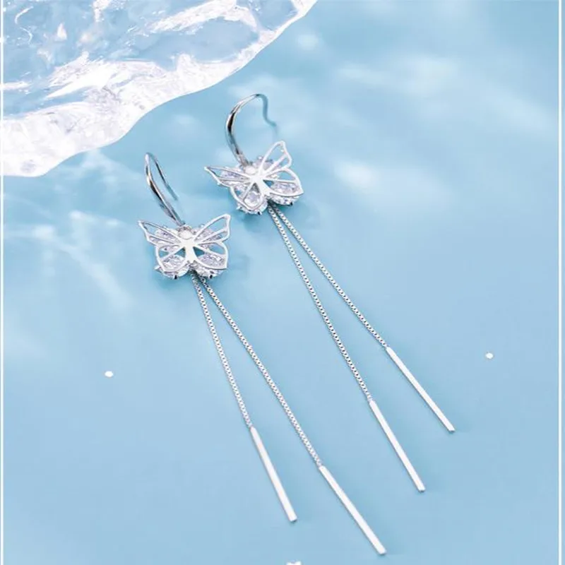 

Wholesale Fashionable Women Korean Butterfly Shape Sterling Silver 925 Earrings Stud Earrings Butterfly Earrings