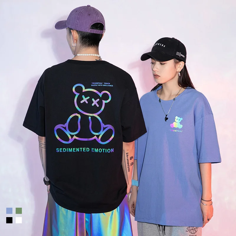 

2021 Printed Logo Custom 100% Cotton Jersey T Shirt Men Short Sleeve Casual High Quantity Reflective Printing Unisex Tshirts