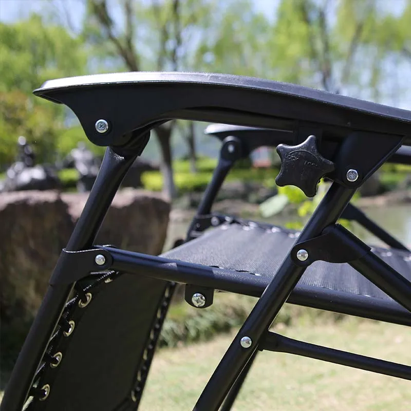 
Wholesale Black Fabric Metal Tube Bear 150kg Zero Gravity Recliner Chair Leisure Lounge Garden Beach Chair with Cup Holder 