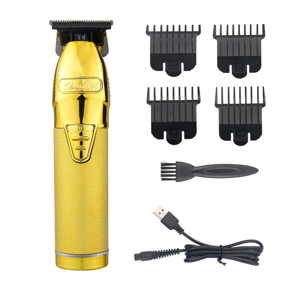 

Golden T-Blade Barber Cordless Trimmer Clipper salon Beard Trimmer hair clipper Gold Electric Machine for Men Hair Cutting