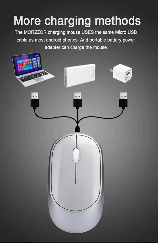 Wireless charging mouse with ultra thin mini mouse for computer accessories