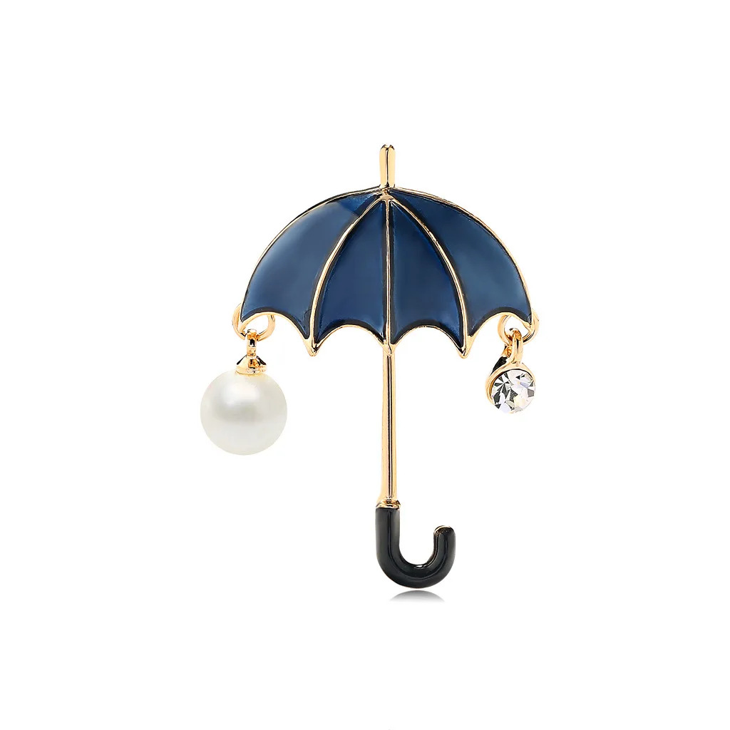 

Trendy Umbrella brooch with simulated pearl Rhinestone Brooches for Women Enamel Brooch Pins Jewelry Accessories