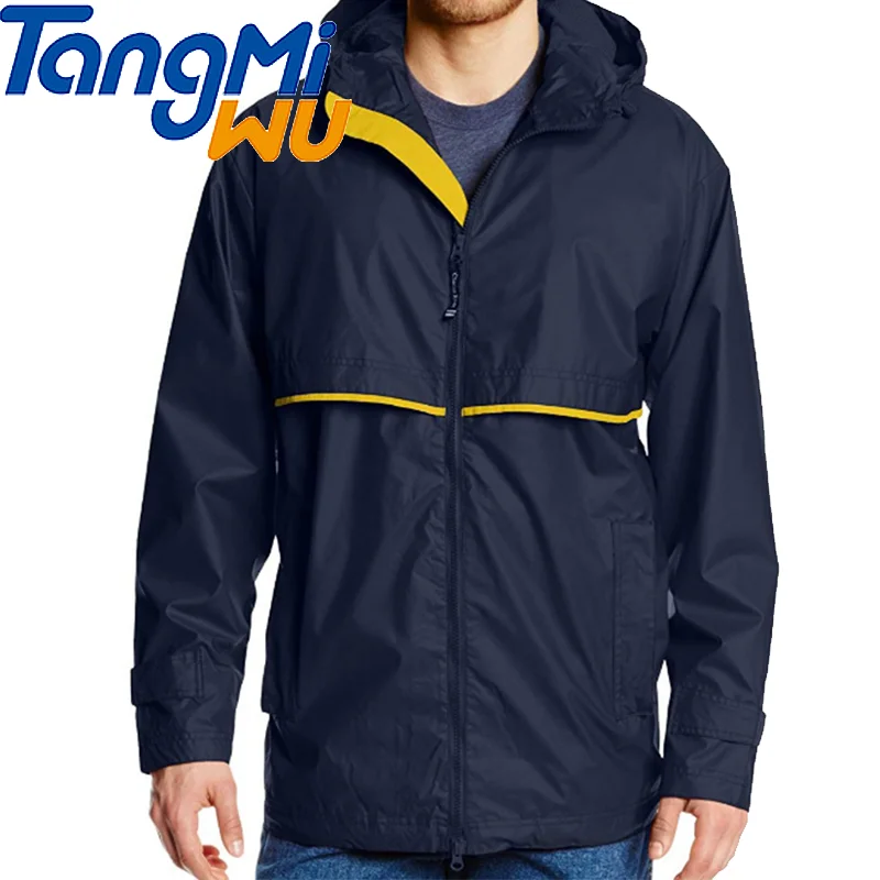 

TMW wholesale color contrast light jacket hiking jacket with logo windbreaker hoodie jacket coat with zipper