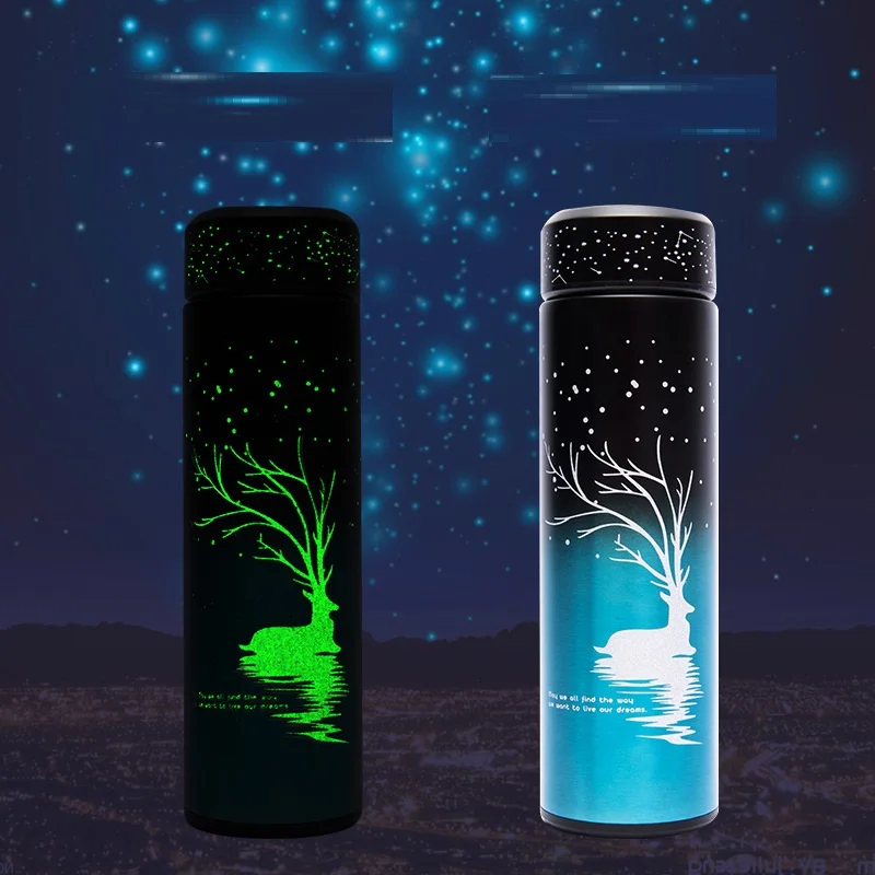 

Doyoung 2021 New Product Termo Para Agua Vacuum Flask Luminous Thermo Cups Smart Glow In The Dark Water Bottle, As pictures
