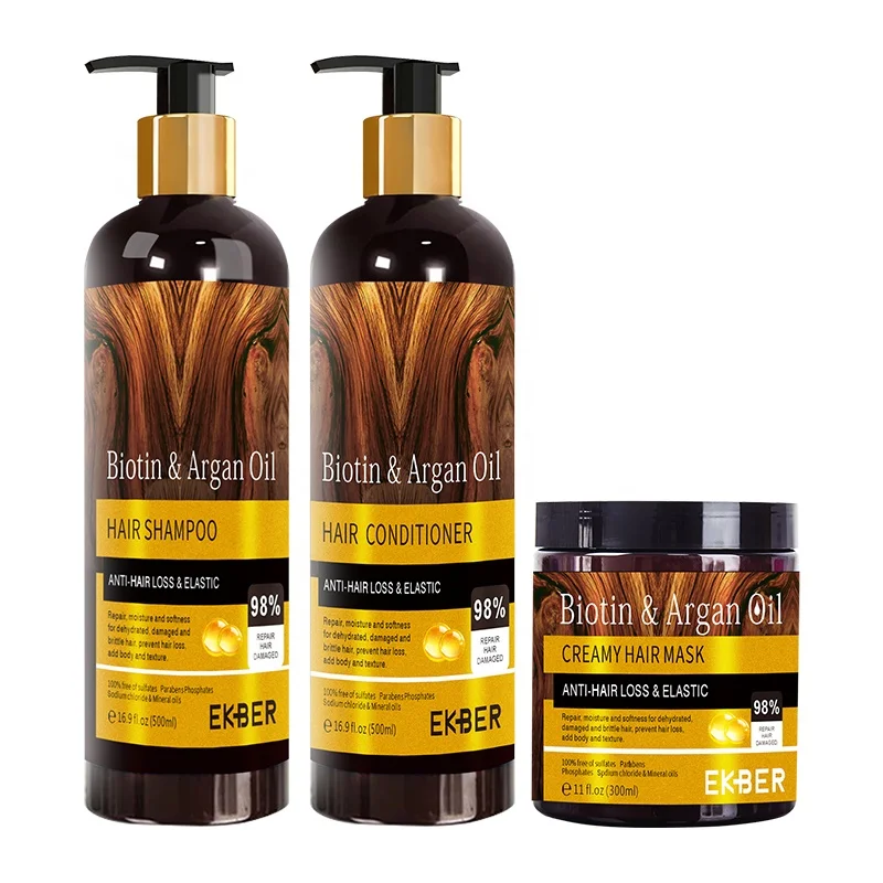 

Private Label Nature Organic Hair Care Black Hair Shampoo Biotin Argan Oil Shampoo And Conditioner For Hair Loss Thinning